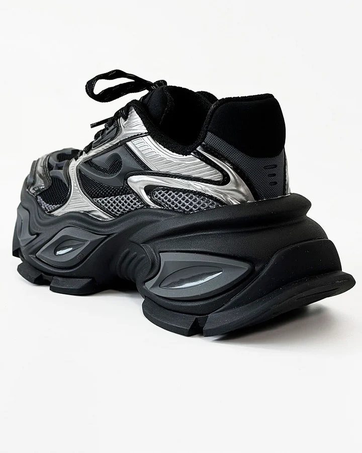 Chunky Black Platform Height-Increasing Sneakers - Image 5