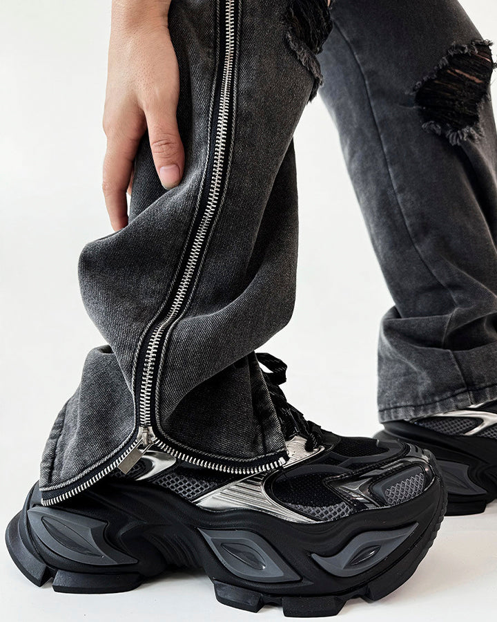 Chunky Black Platform Height-Increasing Sneakers - Image 8