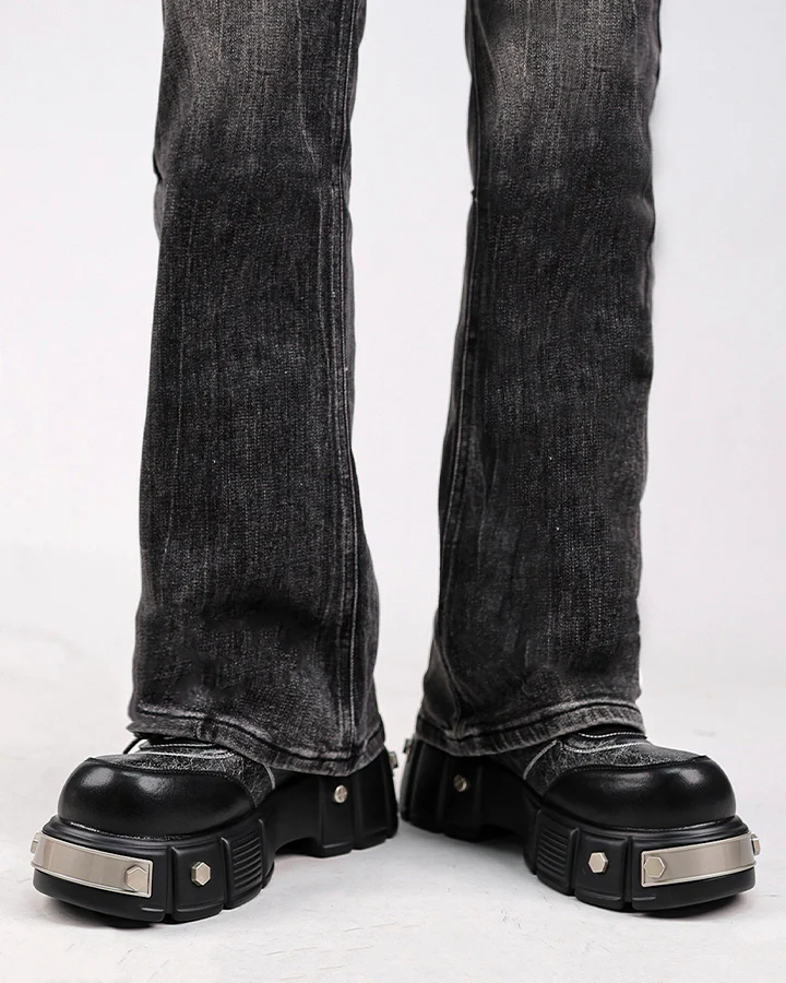 Chunky Studded Platform Lace Up Shoes - Image 5