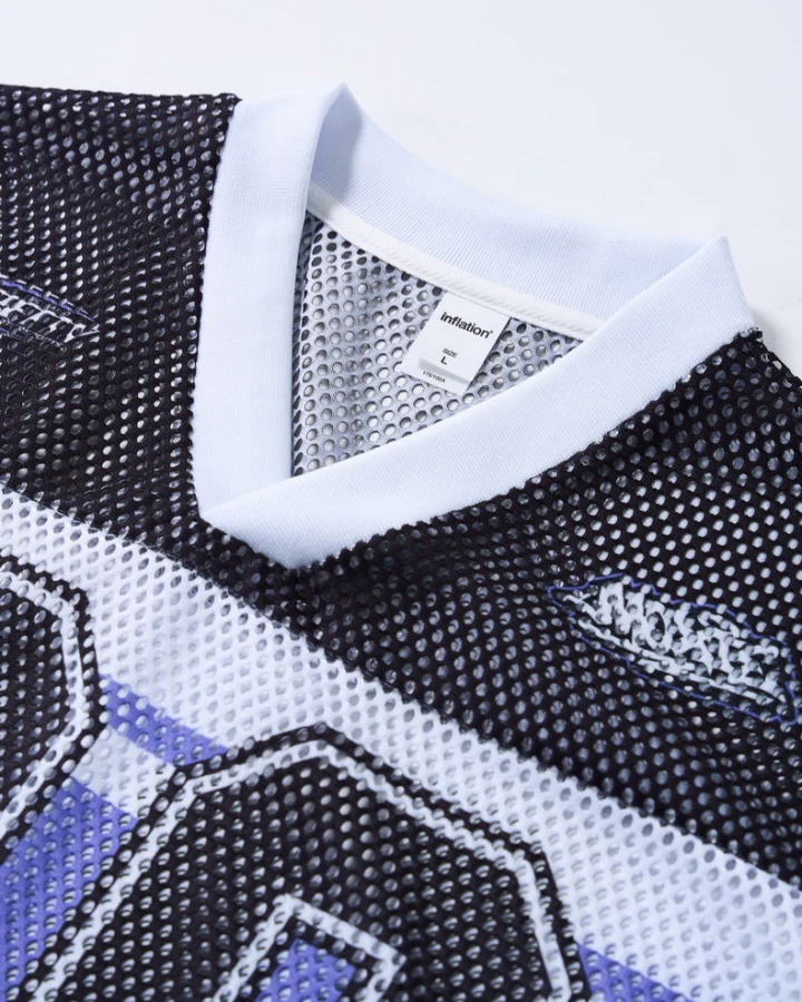 Colorblock Mesh Number 06 Football Jersey Tee - Image 4