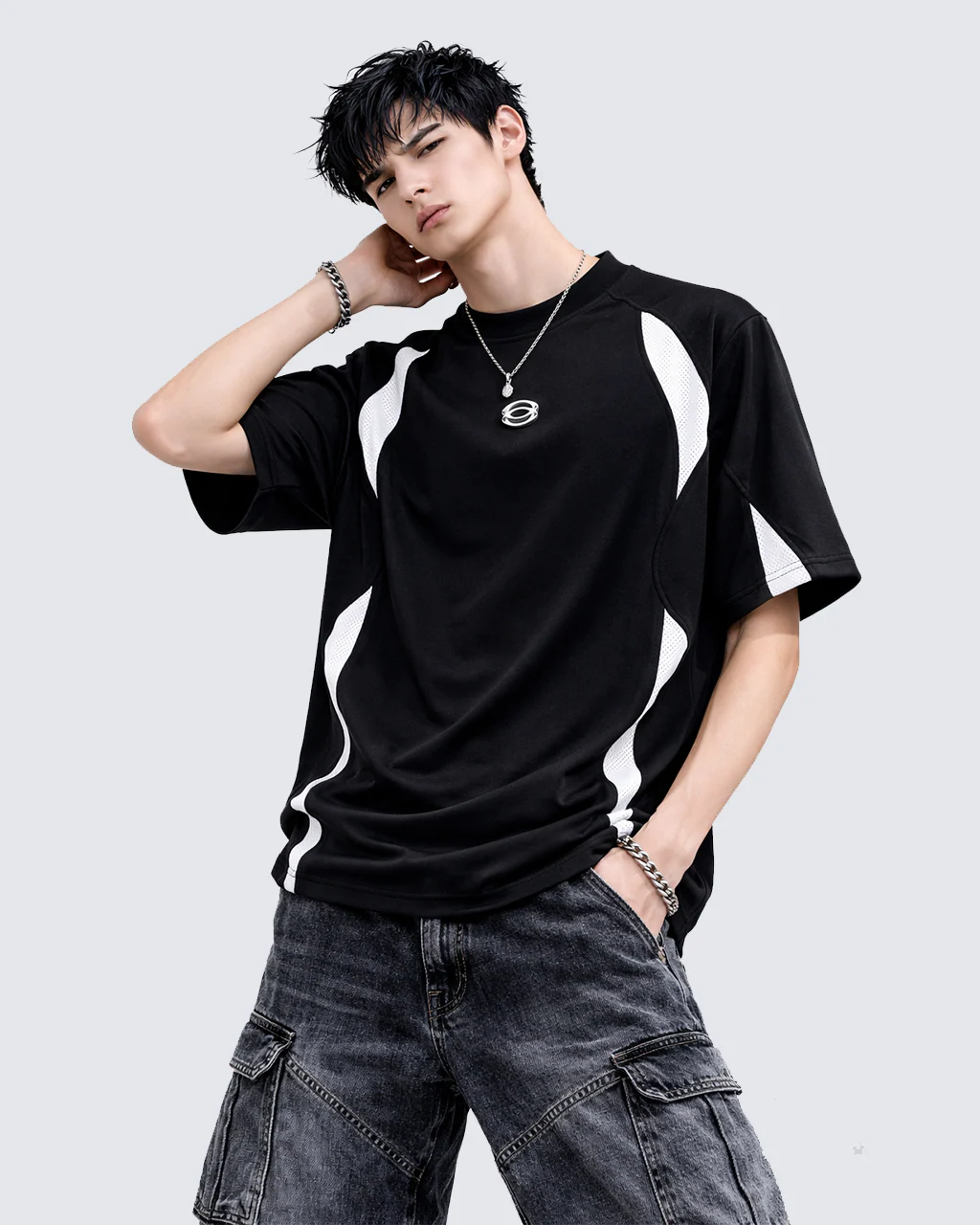 Contrast Panel Sport T-Shirt - Image 5