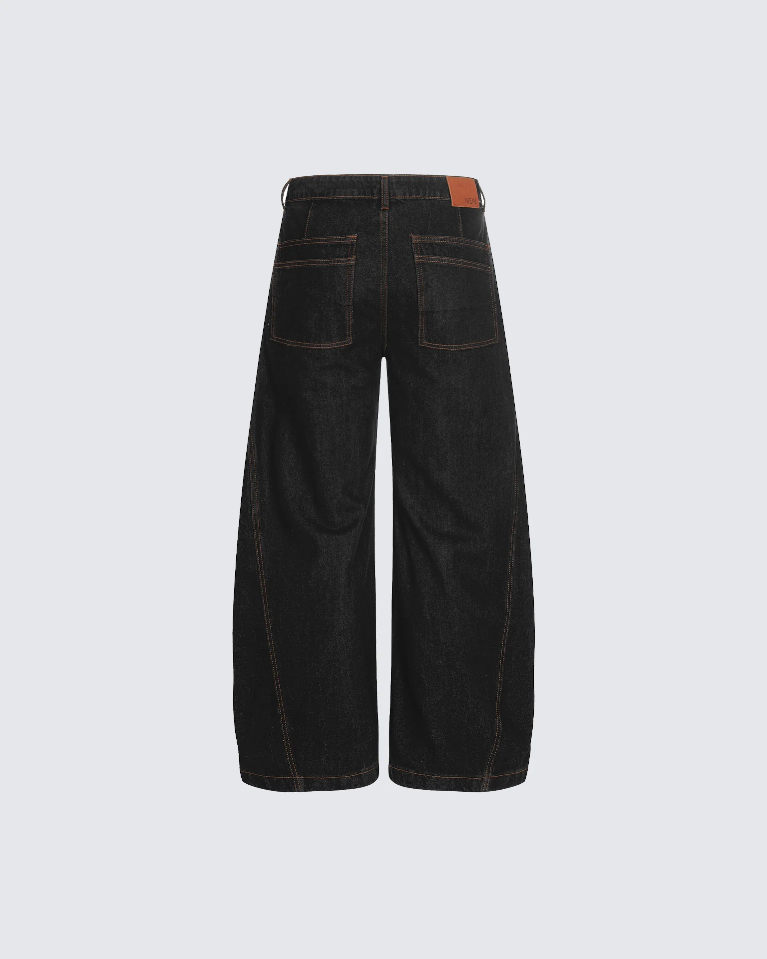 Contrast Stitch Distressed Denim Pants - Image 3