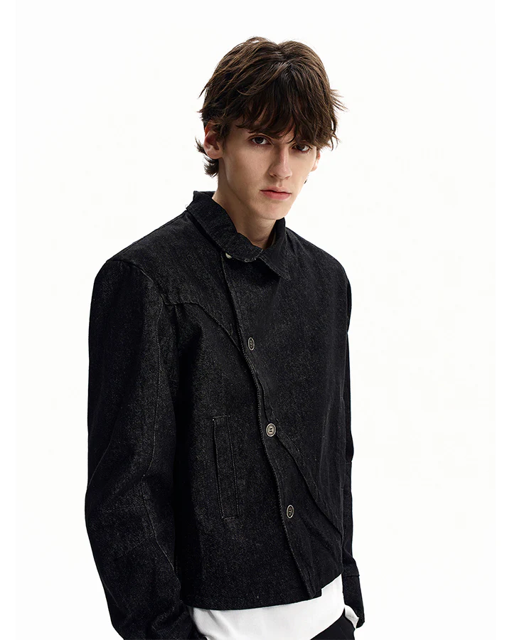 Cool Rugged Dual-Wear Raw Denim Jacket - Image 6