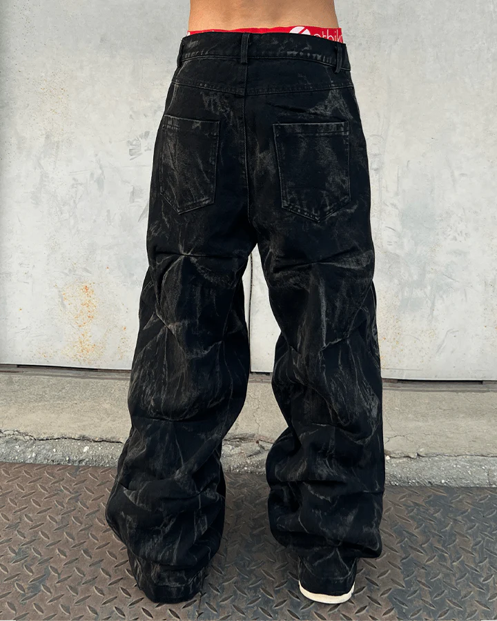 Crinkled Denim Cargo Pants - Image 10
