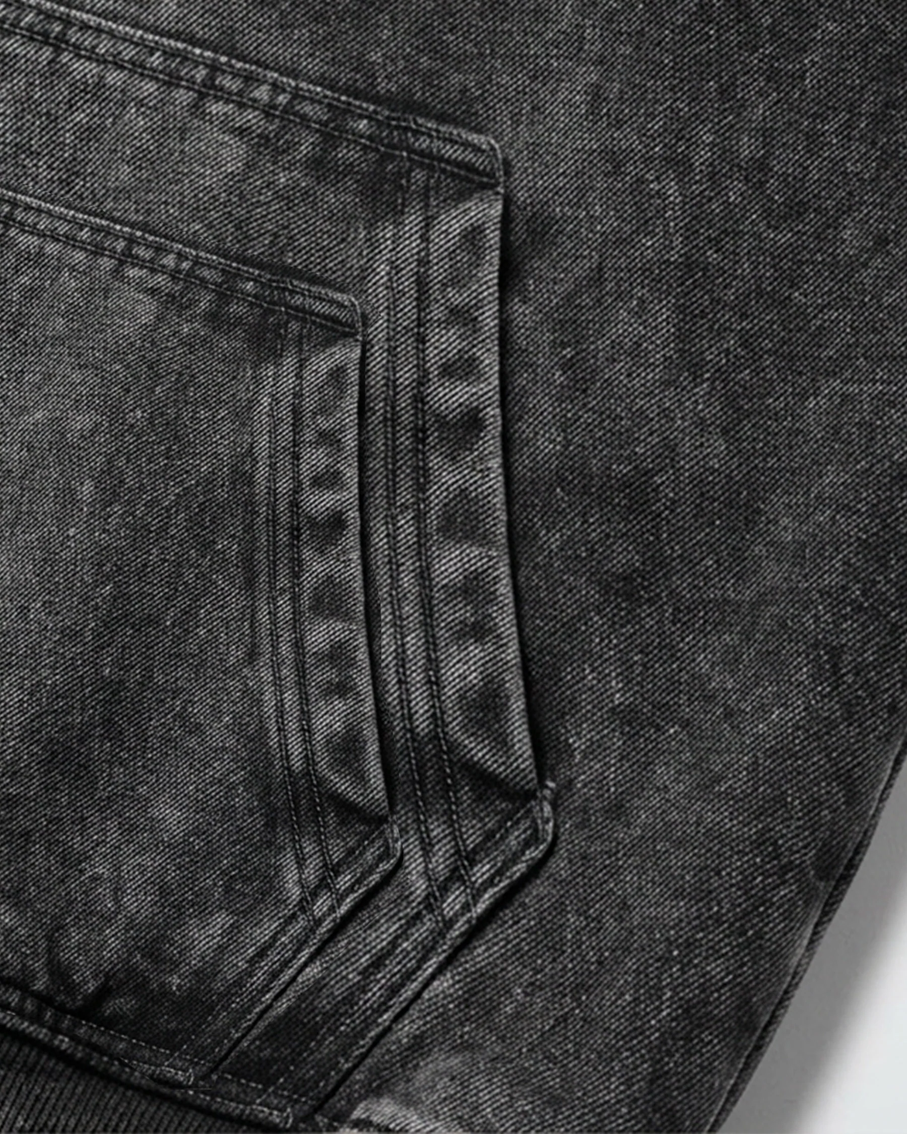 Cropped-Boxy Hoodie in Stone-Washed Cotton - Image 14