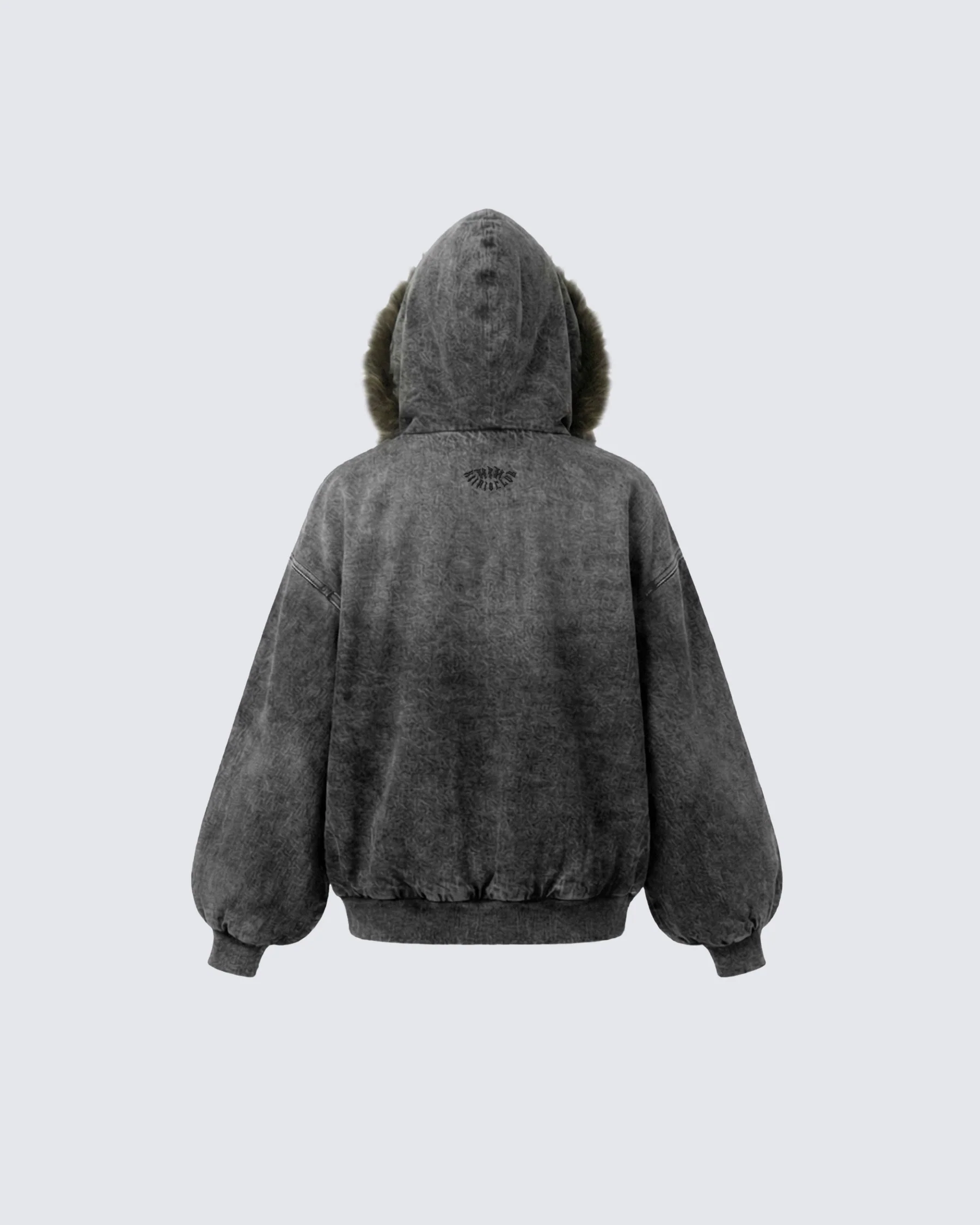 Cropped-Boxy Hoodie in Stone-Washed Cotton - Image 3