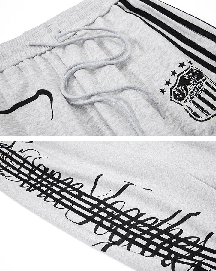 Curved Script Stripe Wide-Leg Sweatpants - Image 13