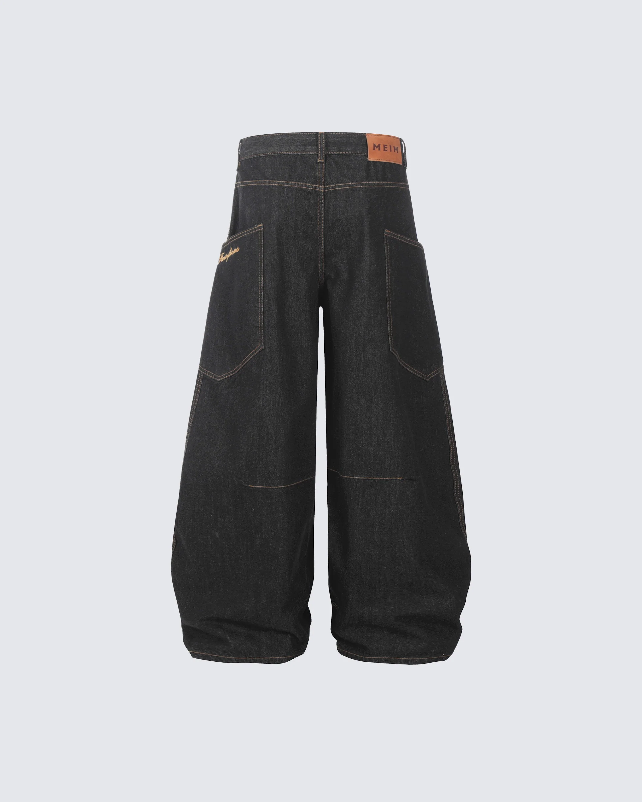 Curved Seam Denim Pants - Image 3