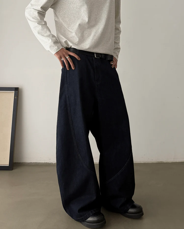 Dark Blade Pants - Wide-Leg Curved Denim - Image 4