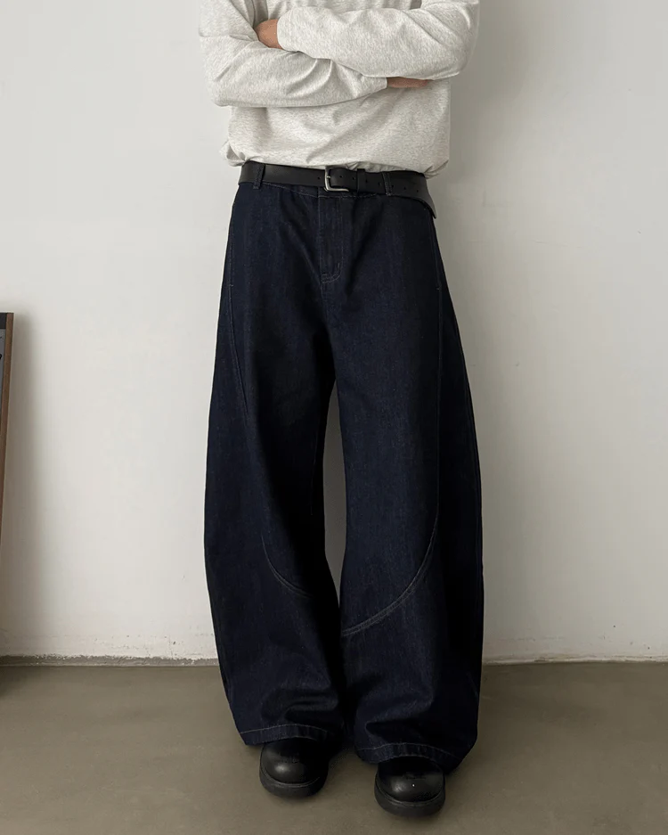 Dark Blade Pants - Wide-Leg Curved Denim - Image 5