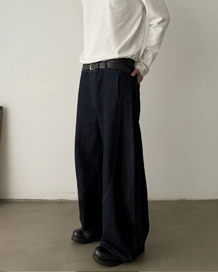 Dark Blade Pants - Wide-Leg Curved Denim - Image 6