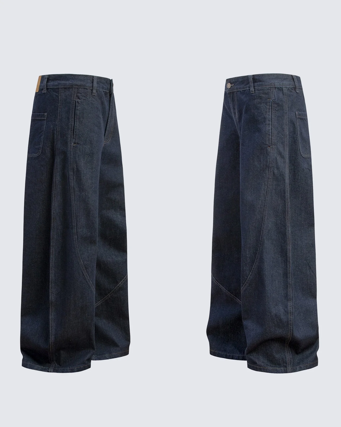 Dark Blade Pants - Wide-Leg Curved Denim - Image 8