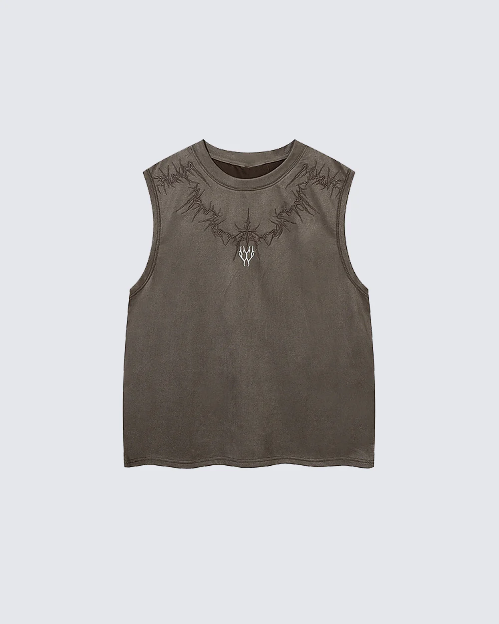 Dark Gothic Thorn Graphic Sleeveless T-Shirt - Image 5