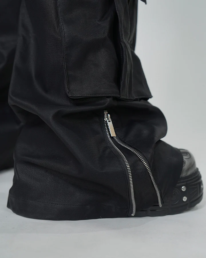 Dark Niche Multi-Pocket PU Cargo Pants - Image 13