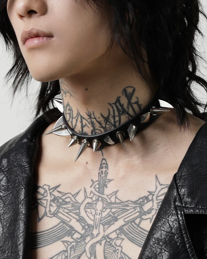 Dark Niche Punk Studded Choker - Image 2