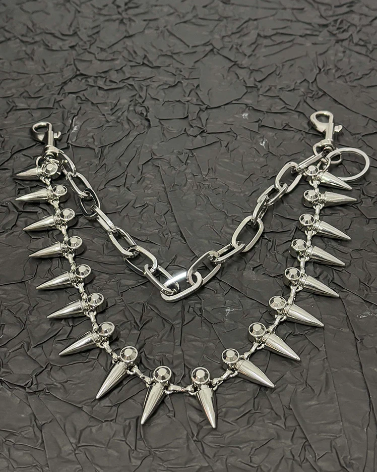 Dark Punk Metal Bullet Pants Chain & Necklace - Image 3