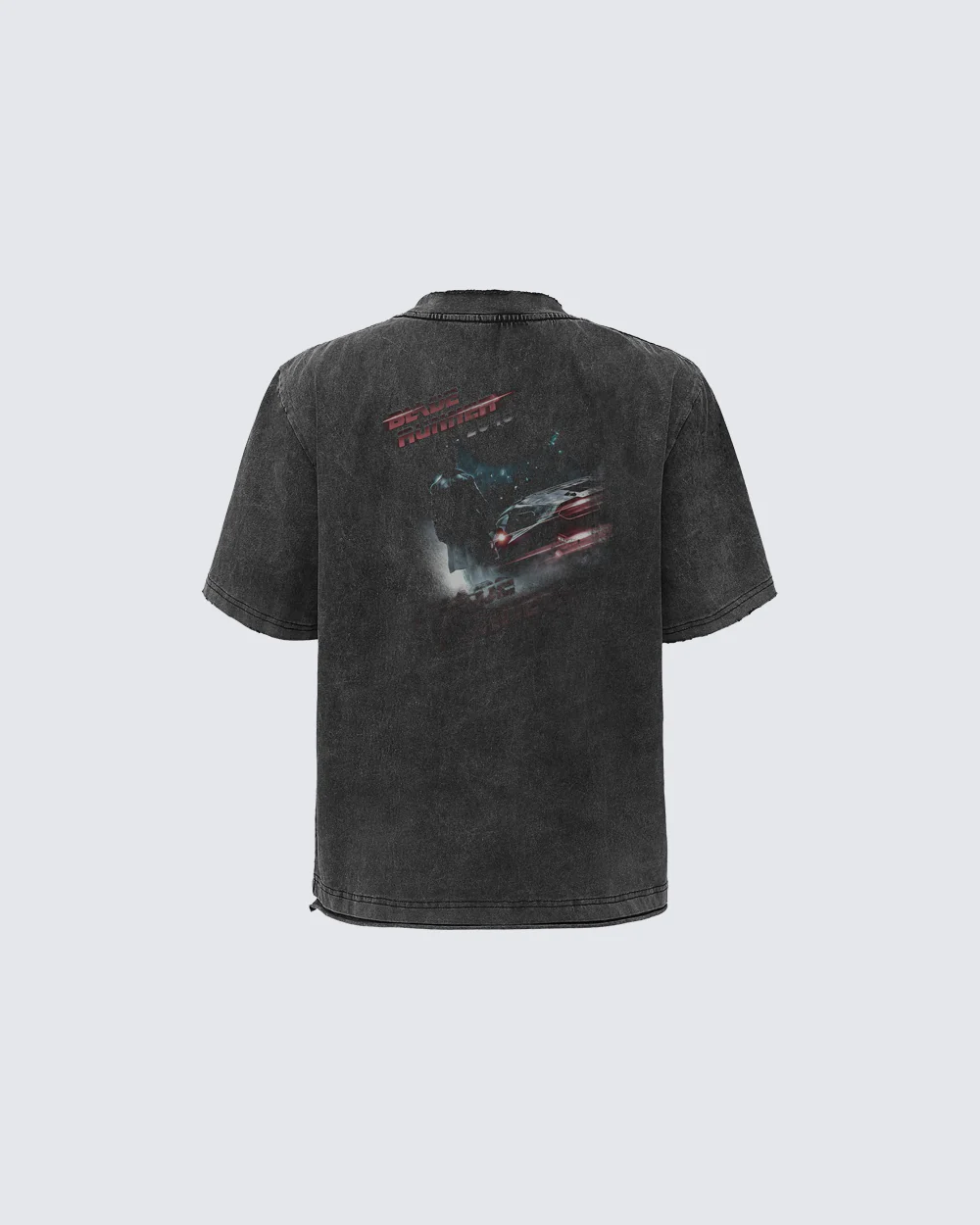 Dark Washed Futuristic Graphic Short Sleeve T-Shirt - Image 4