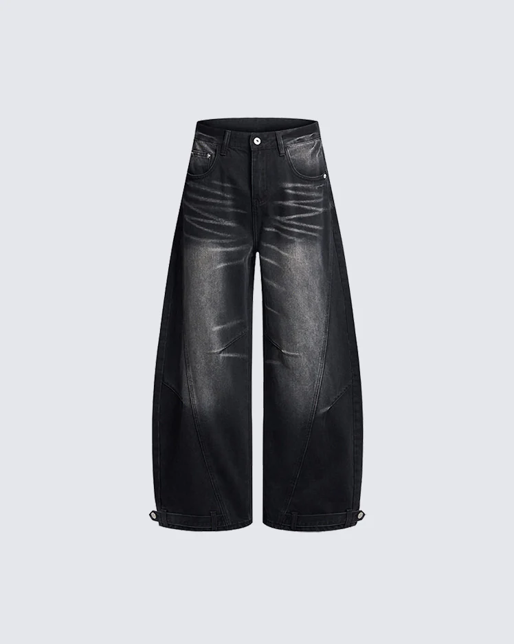 Deconstructed Cat-Whisker Curved Denim Pants