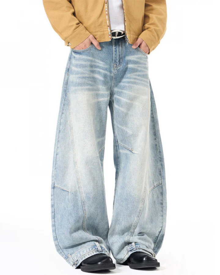 Deconstructed Cat-Whisker Curved Denim Pants - Image 4