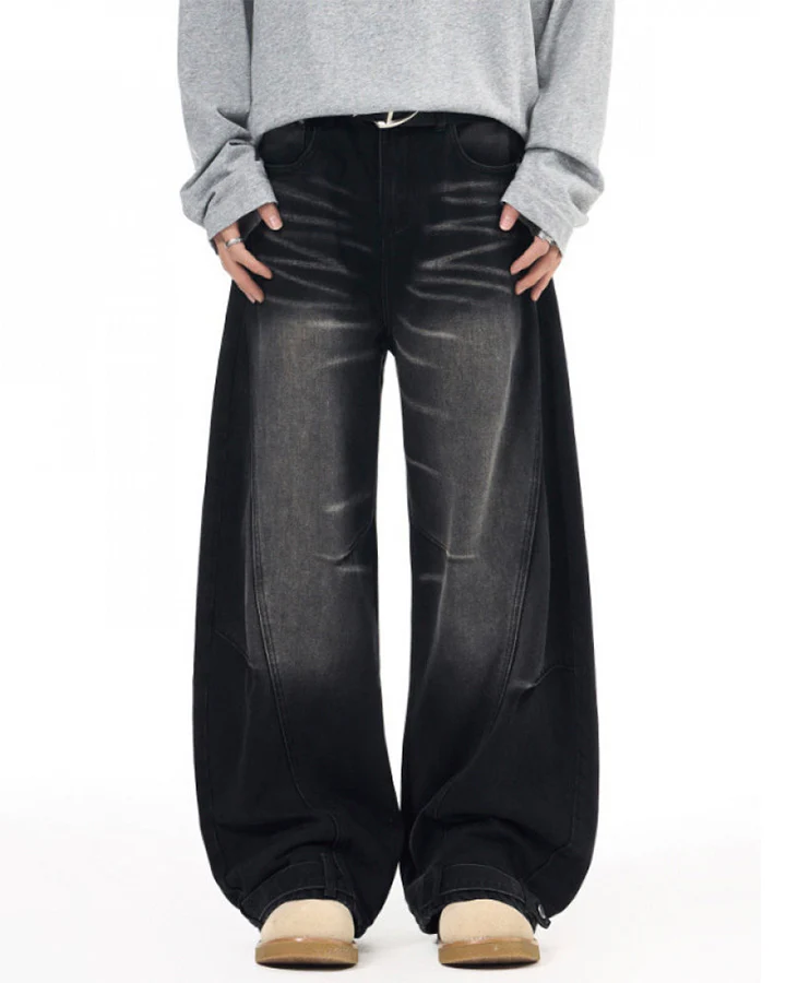 Deconstructed Cat-Whisker Curved Denim Pants - Image 5