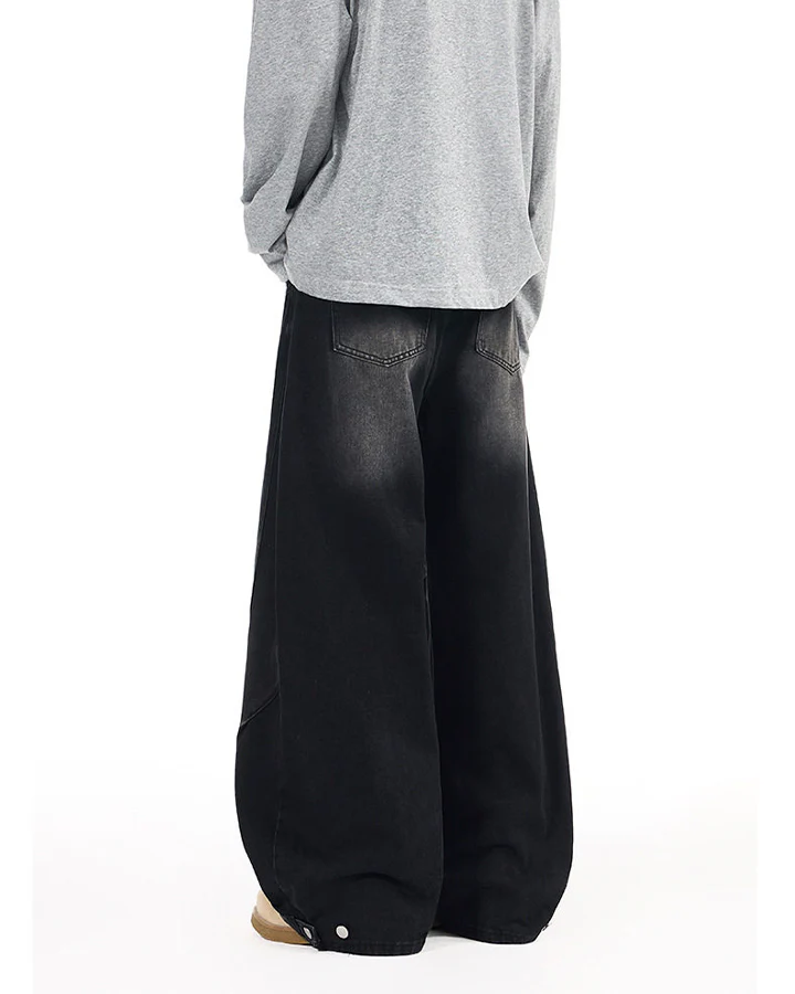 Deconstructed Cat-Whisker Curved Denim Pants - Image 8