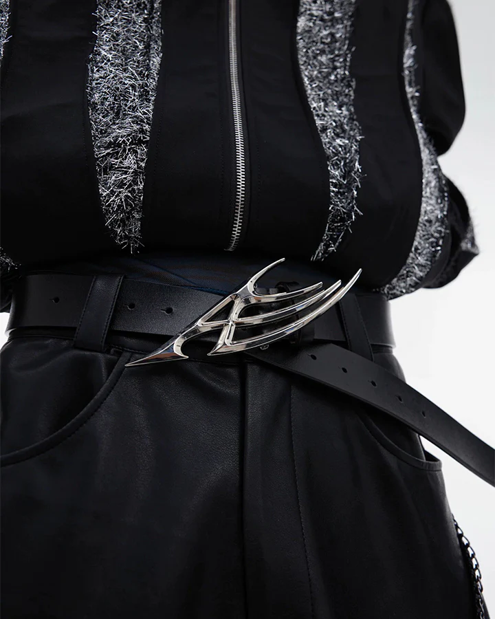 Deconstructed Thorn Unisex Leather Belt - Image 2