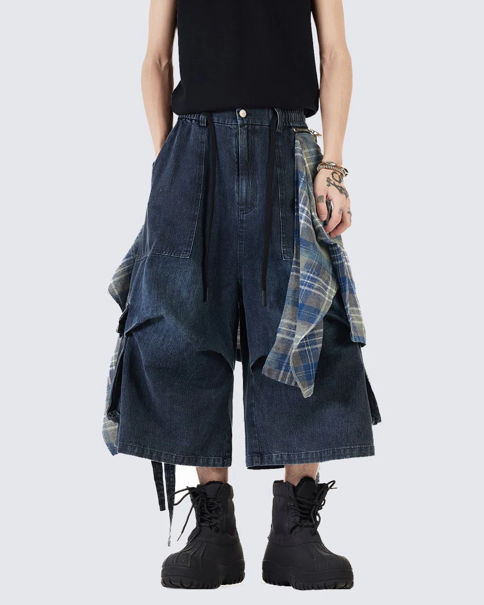 Utility Denim 3/4 Shorts with Detachable Back Flap - Image 8