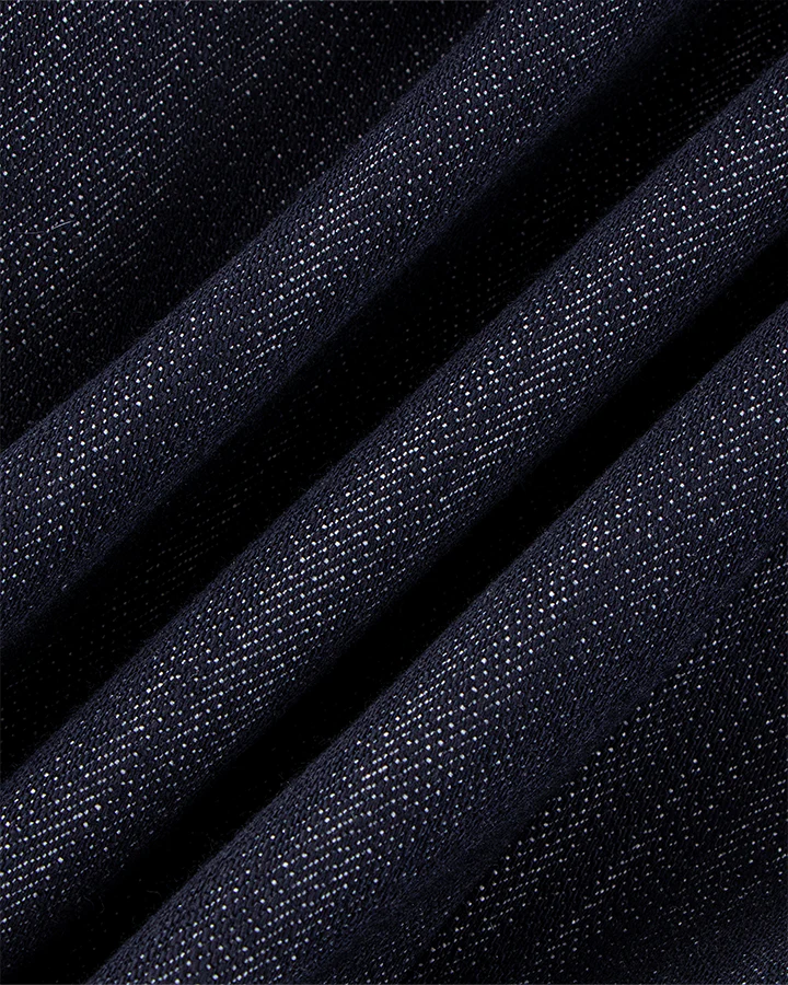 Denim Stand Collar Zip-Up Jacket - Image 9