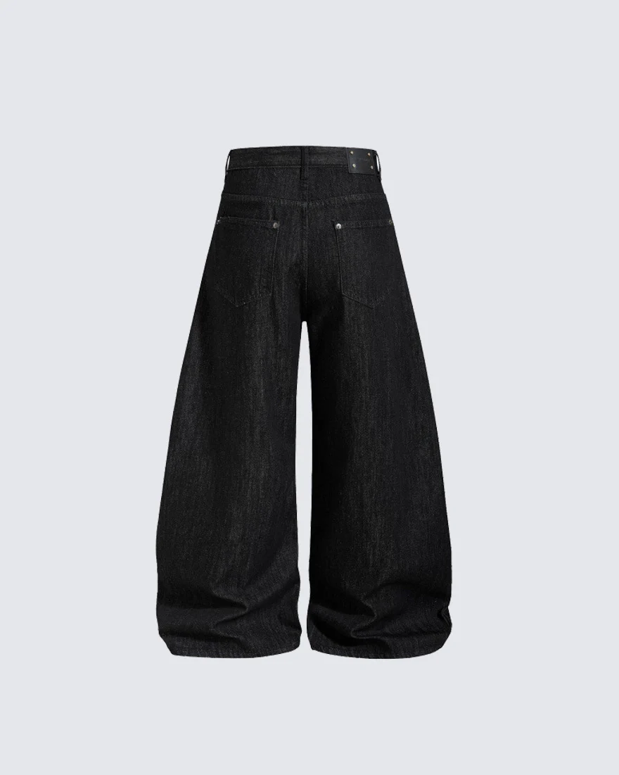 Denim Wide Leg Grommet Versatile Pants - Image 2