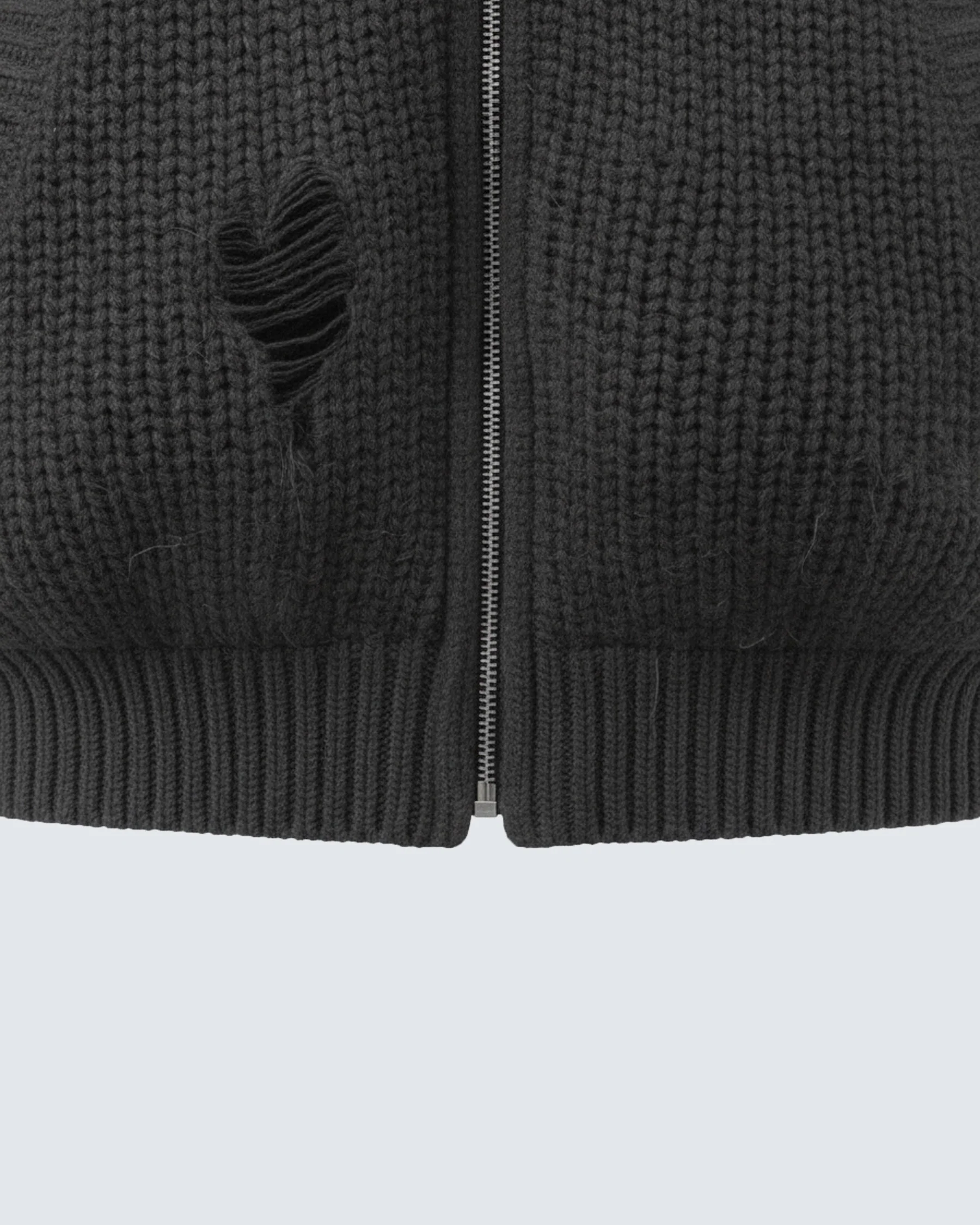 KIIKIO Destroyed Knitted Sweater Plush Coat - Image 15
