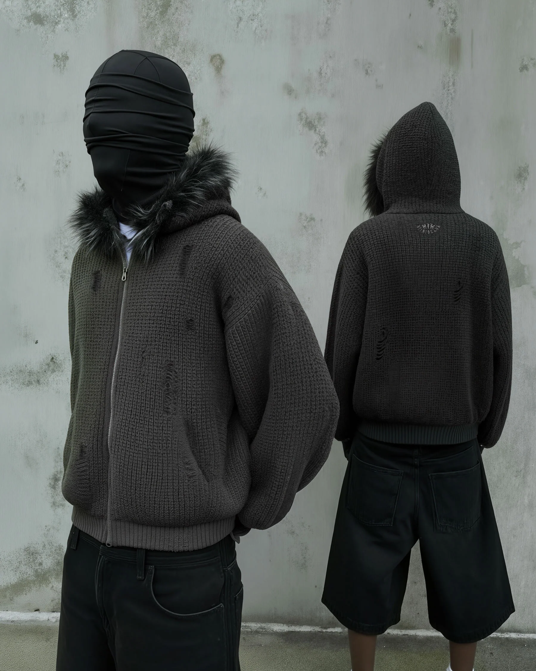 KIIKIO Destroyed Knitted Sweater Plush Coat - Image 16