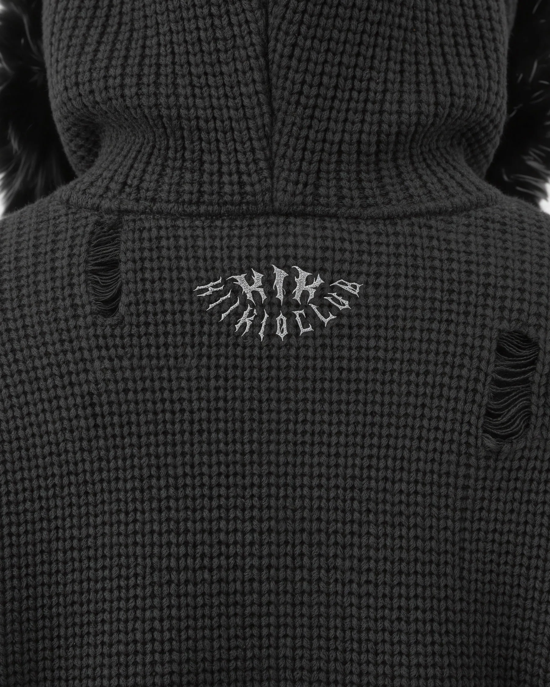 KIIKIO Destroyed Knitted Sweater Plush Coat - Image 7