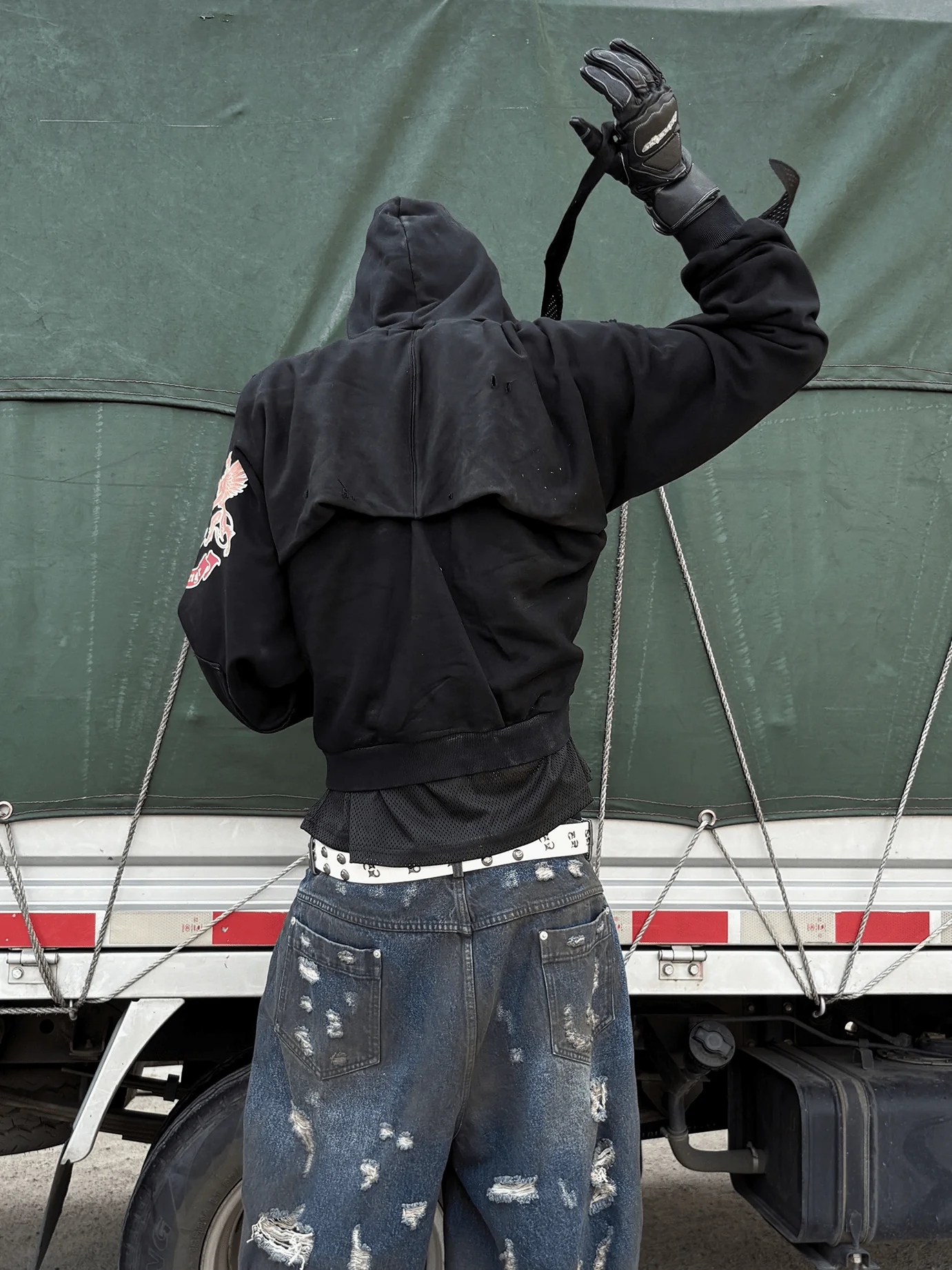 Destroyed Raw-Hem Denim Bermuda Shorts - Image 4