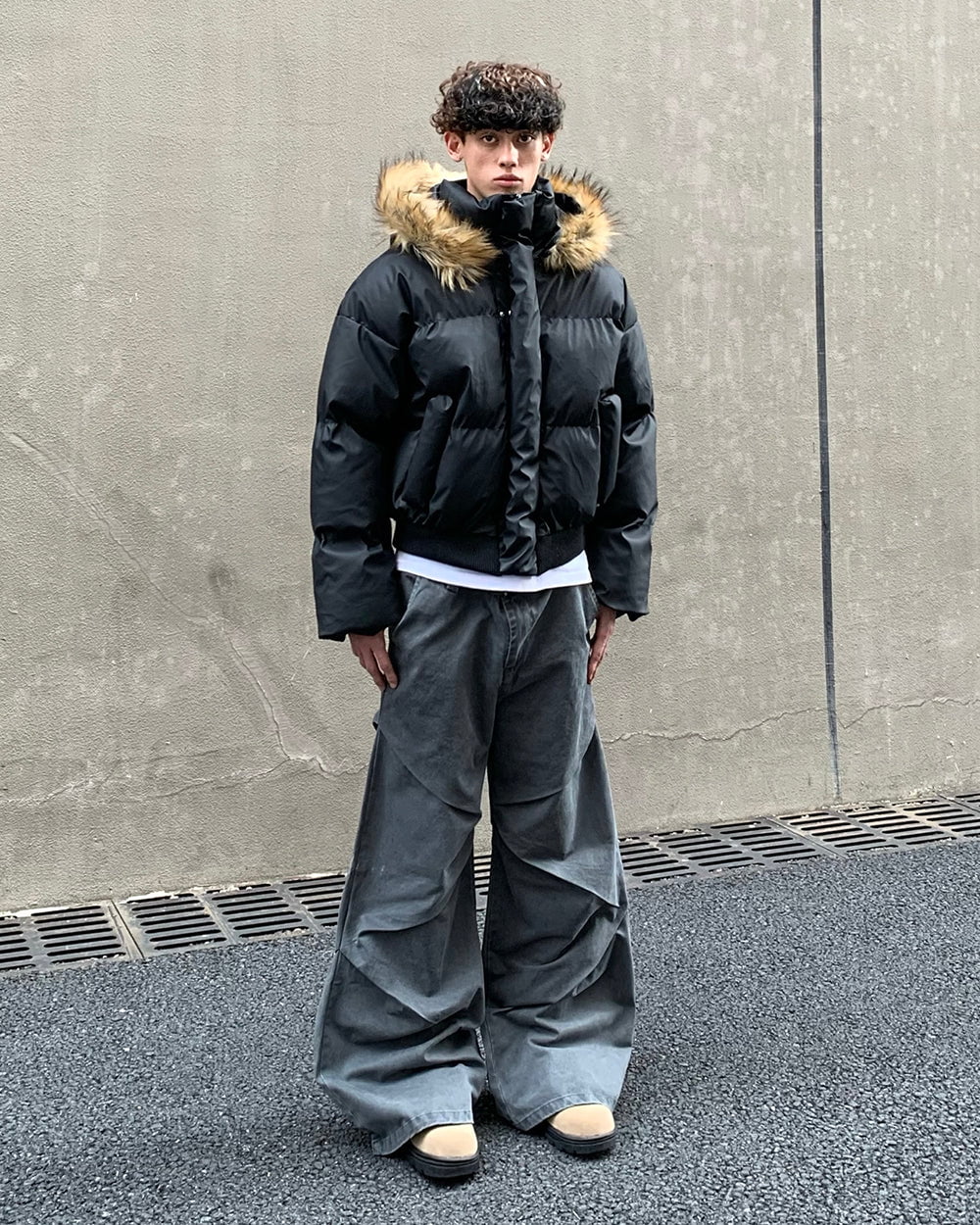 Detachable Hood Faux Fur Puffer Jacket - Image 5