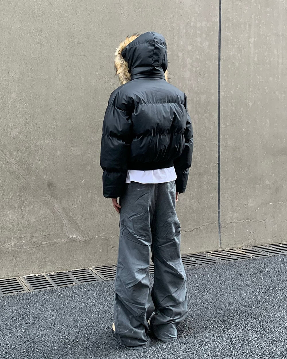 Detachable Hood Faux Fur Puffer Jacket - Image 6