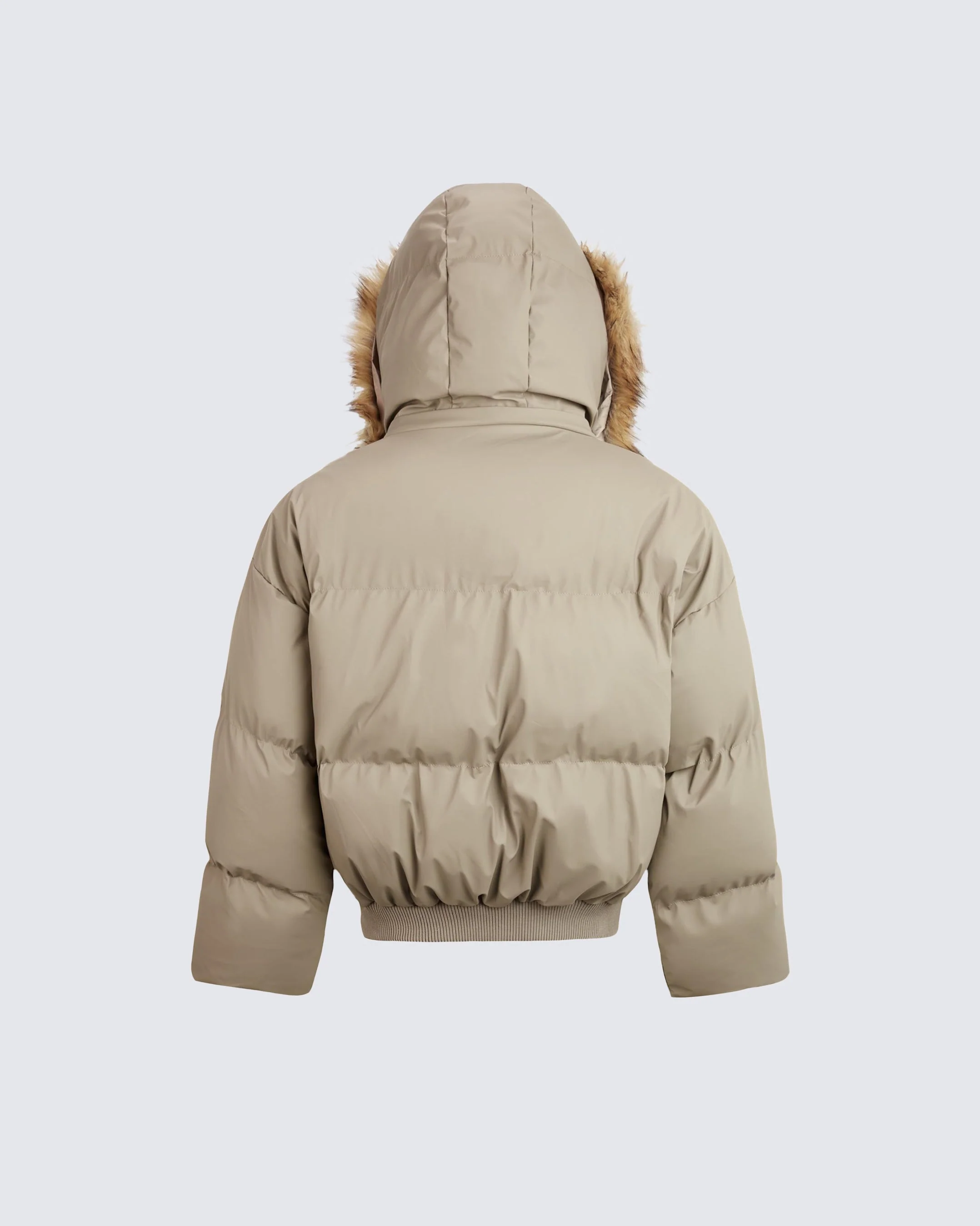 Detachable Hood Faux Fur Puffer Jacket - Image 7
