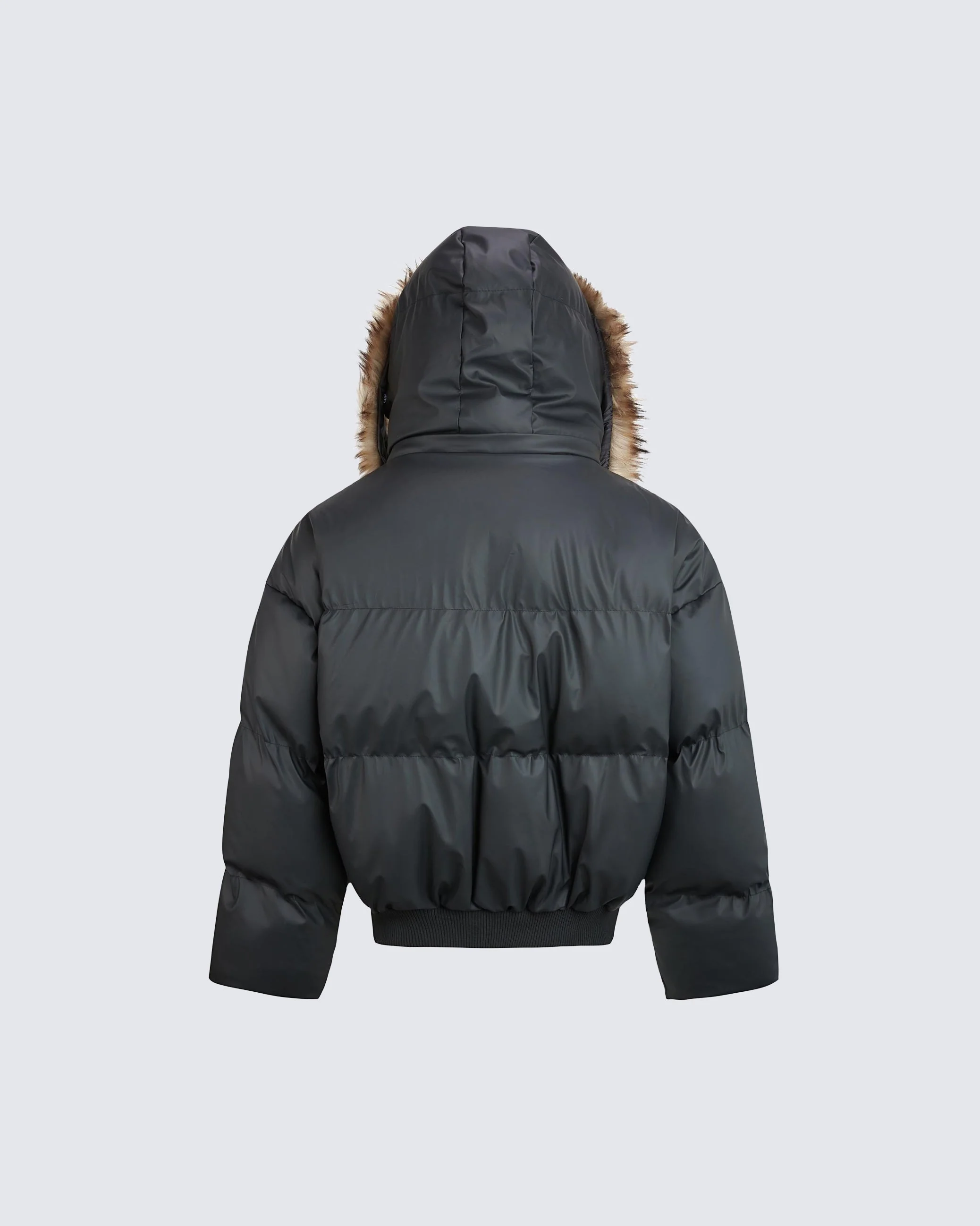 Detachable Hood Faux Fur Puffer Jacket - Image 8
