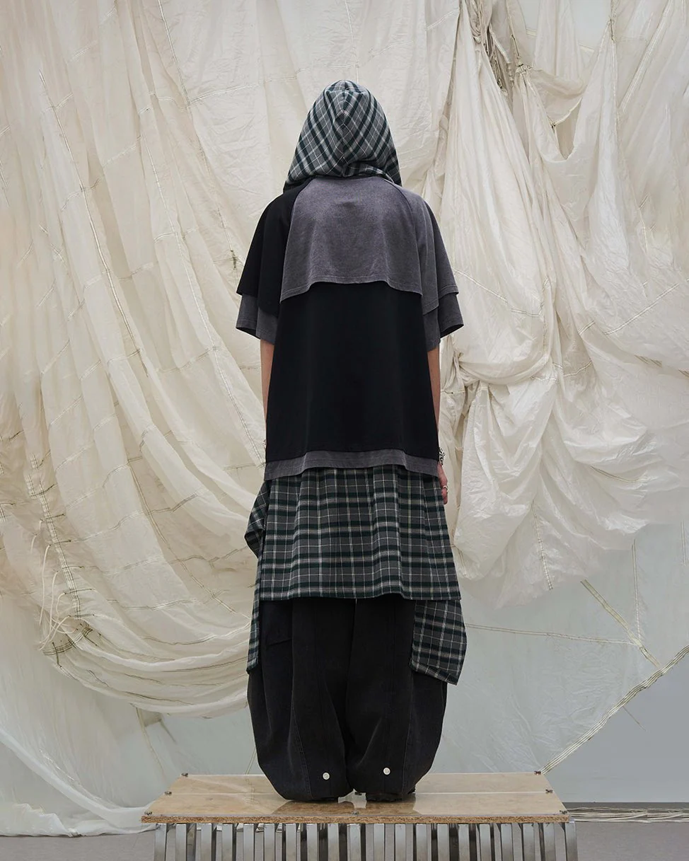 Detachable Plaid Layer Wide-Leg Pants - Image 8