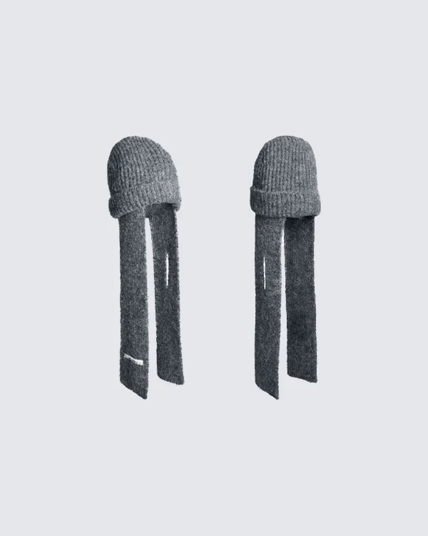 Detachable Towel Knit Wool Beanie Scarf - Image 4