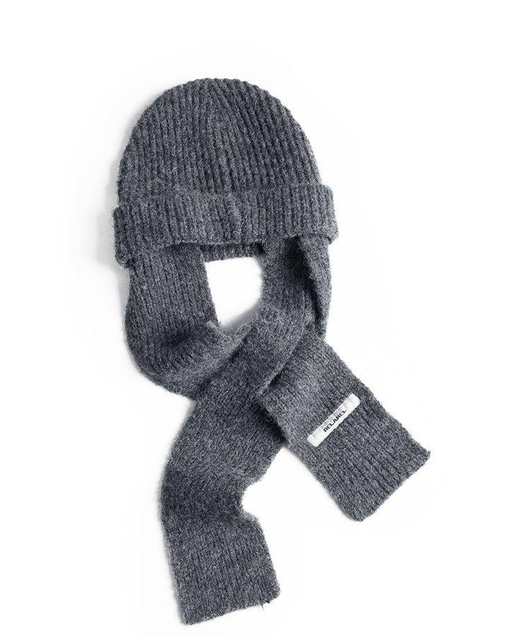 Detachable Towel Knit Wool Beanie Scarf - Image 7