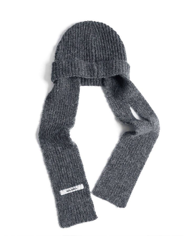 Detachable Towel Knit Wool Beanie Scarf - Image 8