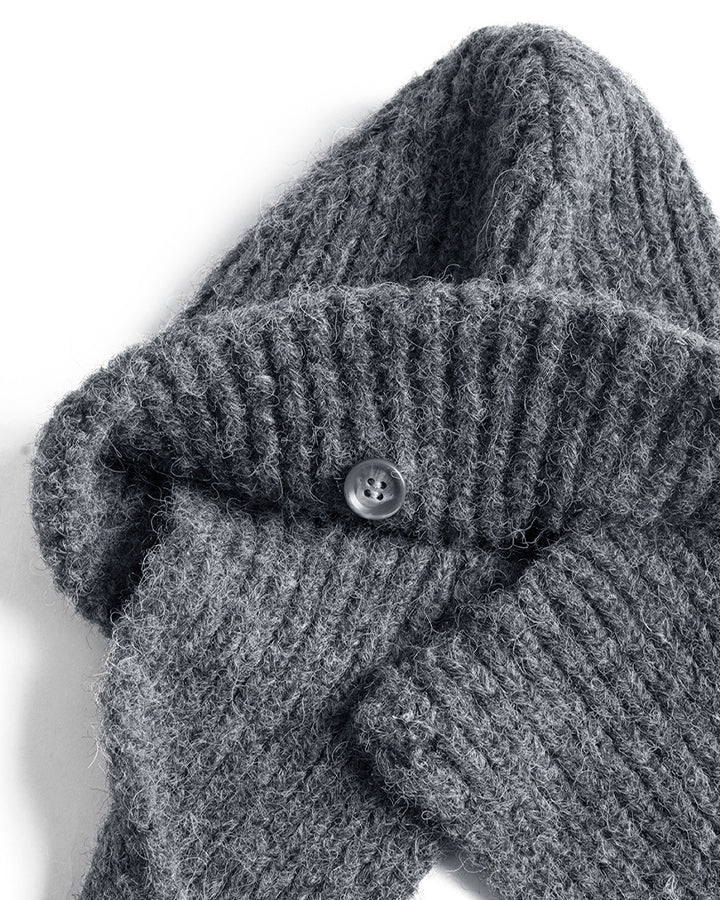 Detachable Towel Knit Wool Beanie Scarf - Image 9