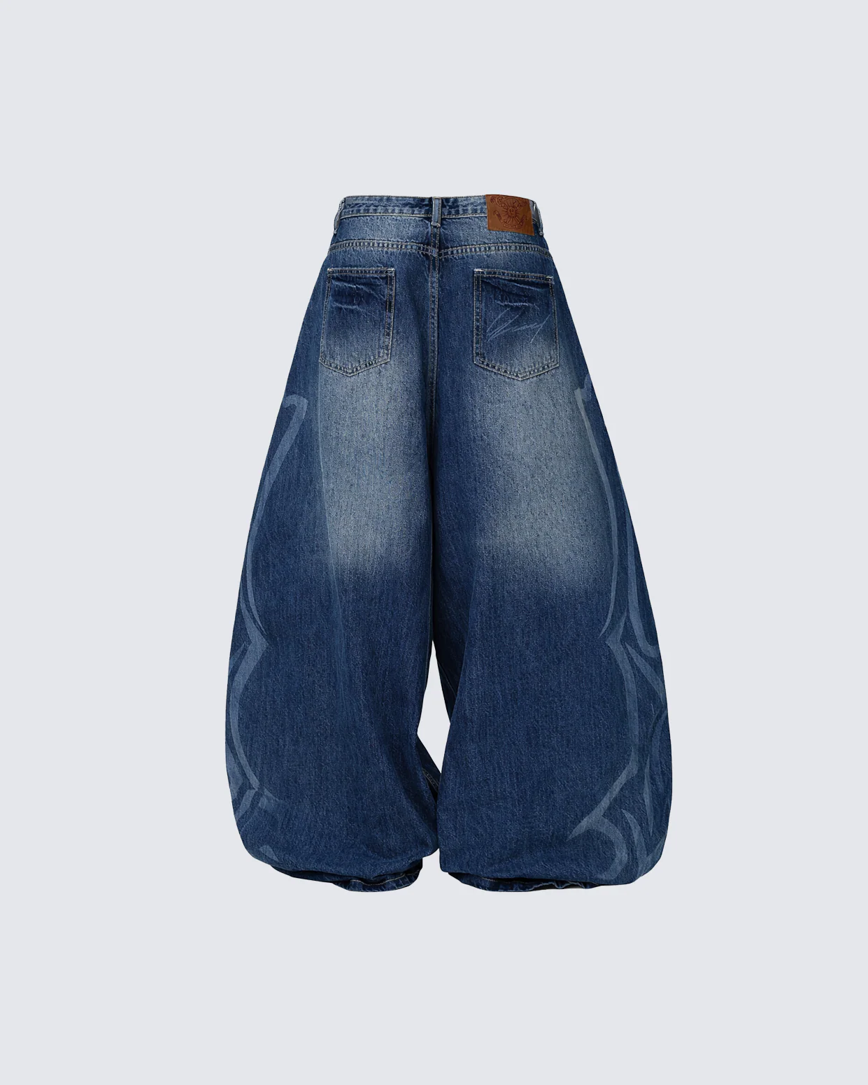 Discharge Print Thorn Scimitar Denim Pants - Image 2