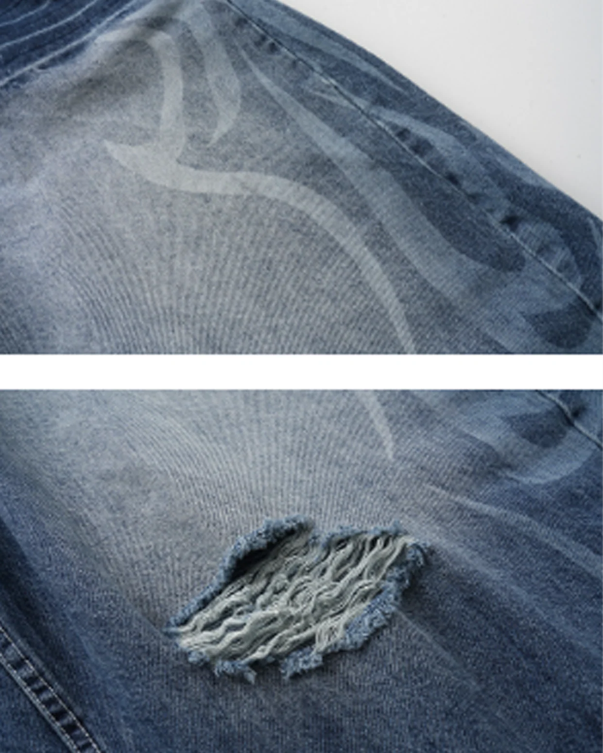 Discharge Print Thorn Scimitar Denim Pants - Image 3