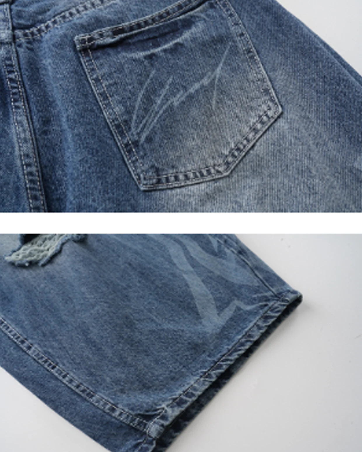 Discharge Print Thorn Scimitar Denim Pants - Image 4