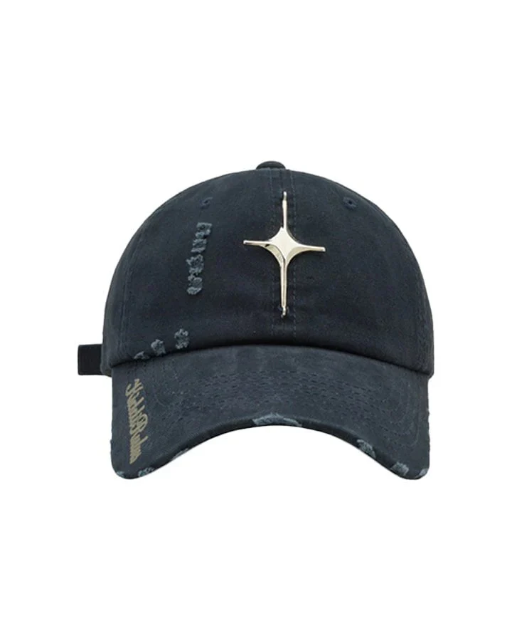 Distressed Baseball Cap With Cross - Image 3