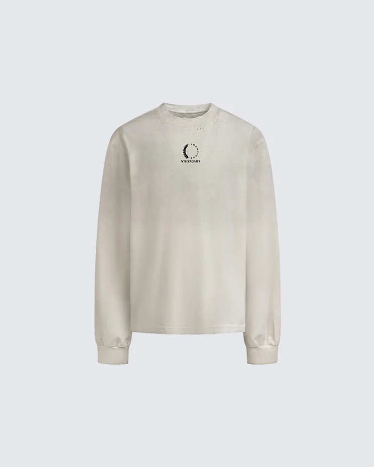 Distressed Crewneck Long Sleeve T-Shirt - Image 5