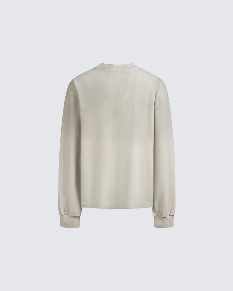 Distressed Crewneck Long Sleeve T-Shirt - Image 6