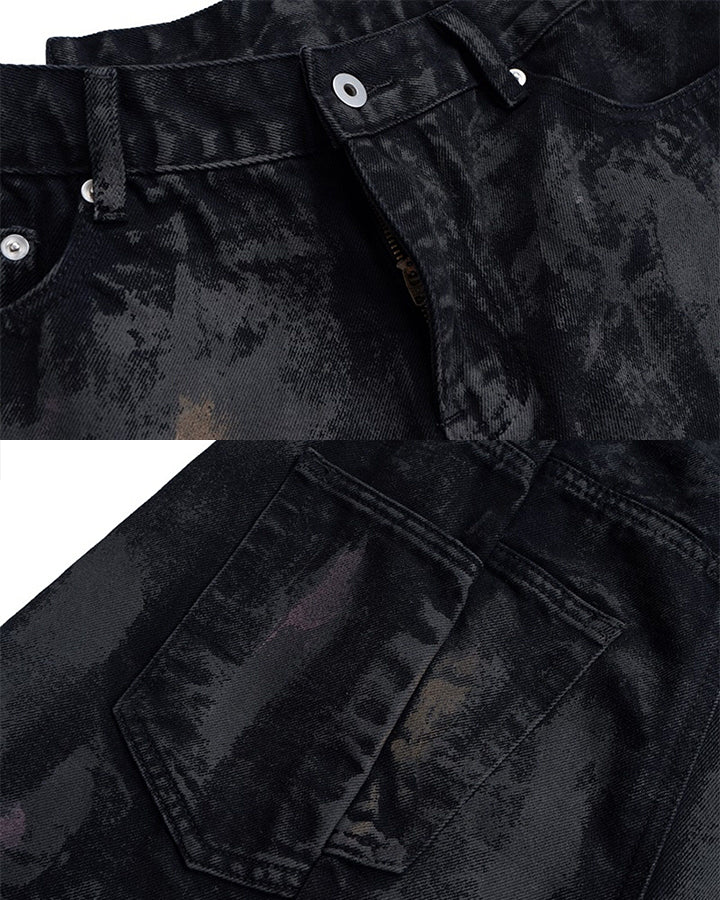 Distressed Crinkled Irregular Knee-Length Denim Shorts - Image 13