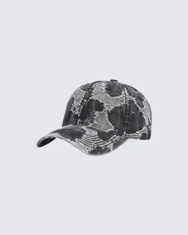 Distressed Denim Baseball Cap